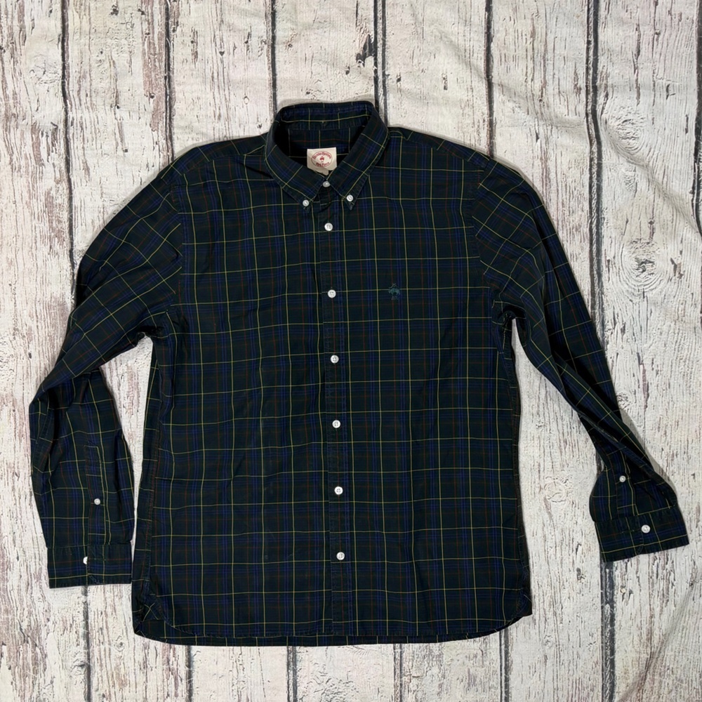 Brooks Brothers Red Flannel Plaid Mens Long Sleeve Preppy Button Down Shirt